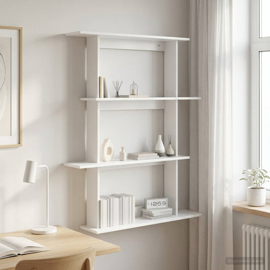 Wall Shelf White 100 x 20 x 126 cm Engineered Wood