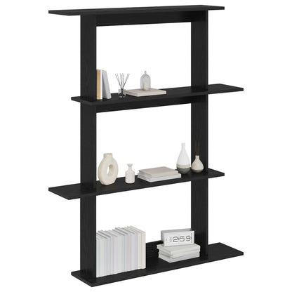 Wall Shelf Black Oak 100 x 20 x 126 cm Engineered Wood