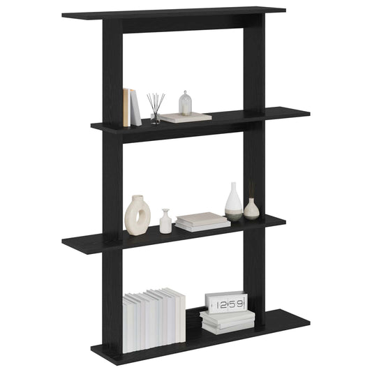 Wall Shelving Unit Black 100 x 20 x 126 cm Engineered Wood