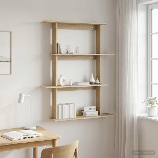 Wall Shelf Sonoma Oak 100 x 20 x 126 cm Engineered Wood