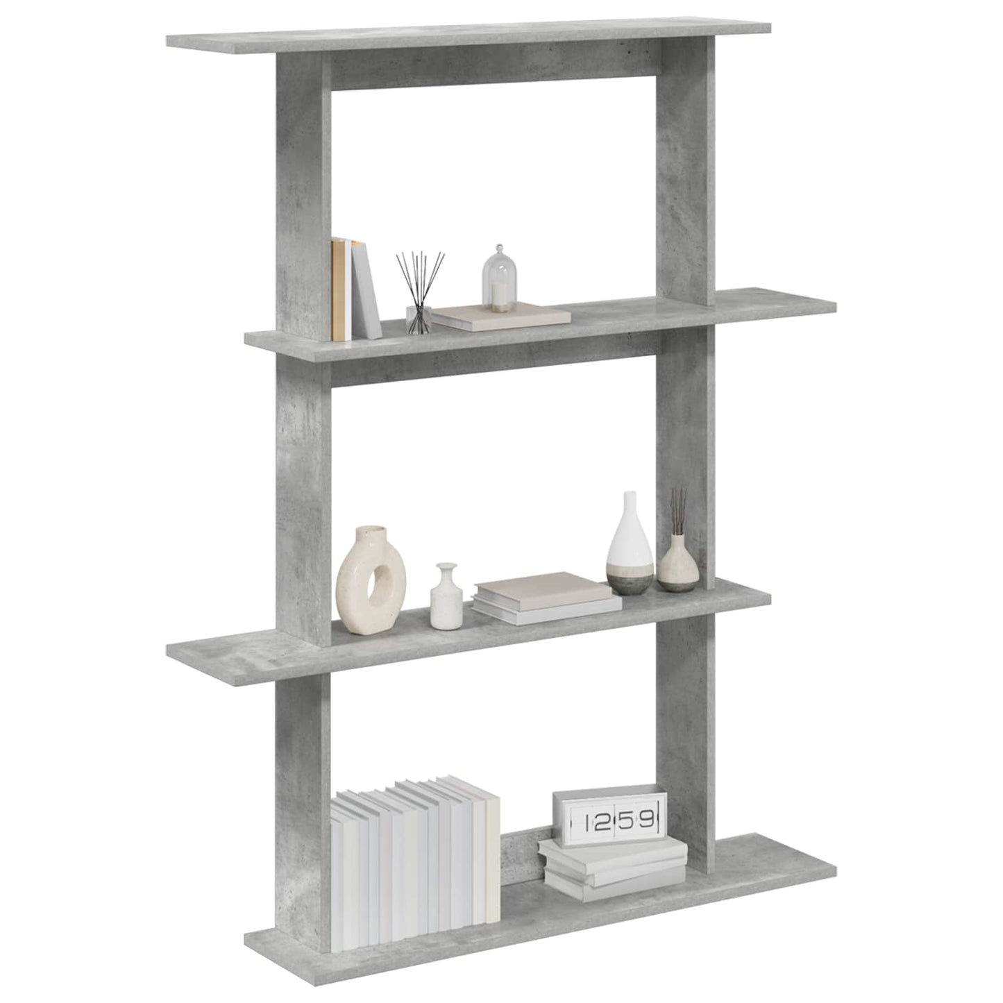 Wall Shelf Concrete Grey 100 x 20 x 126 cm Engineered Wood