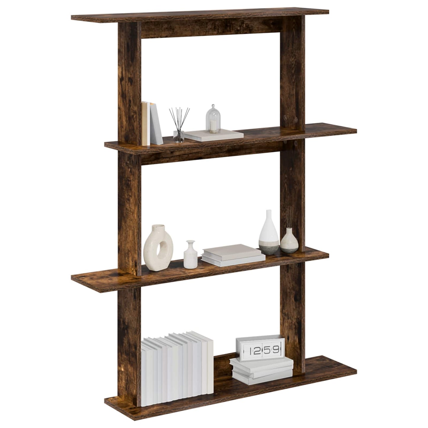 Wall Shelf Smoked Oak 100 x 20 x 126 cm Engineered Wood