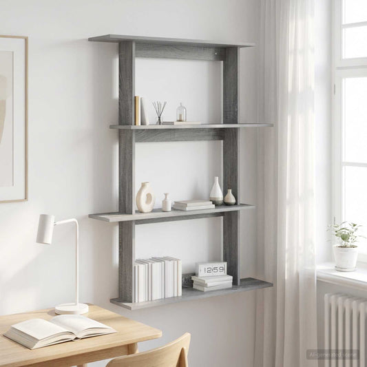 Wall Shelf Grey Sonoma 100 x 20 x 126 cm Engineered Wood