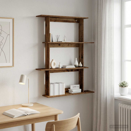 Wall Shelf Old Wood 100 x 20 x 126 cm Engineered Wood