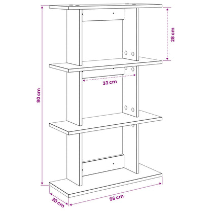 Wall Shelf Wall-Mounted Black Oak 56 x 20 x 90 cm