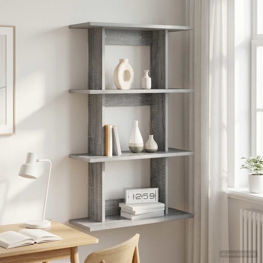 Wall Shelf Wall-Mounted Grey Sonoma 56 x 20 x 90 cm