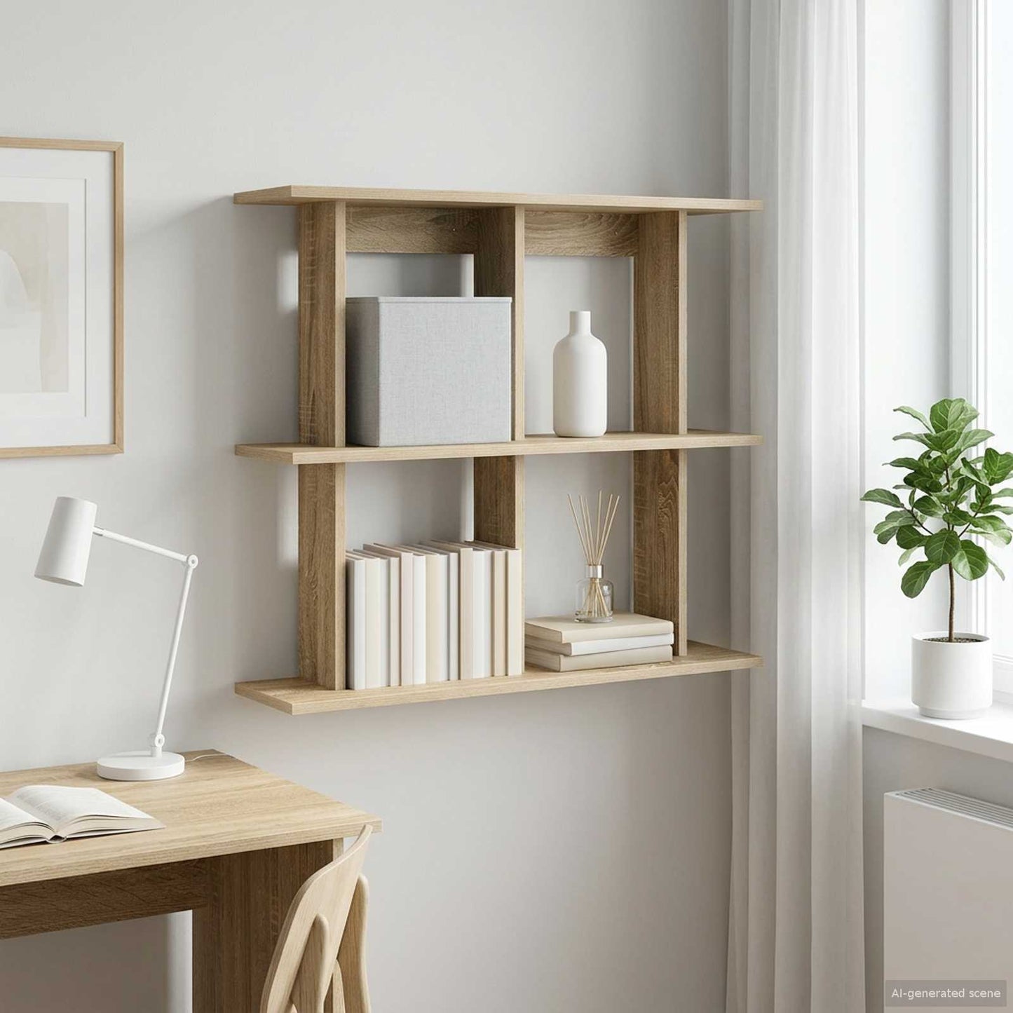 Wall Shelf Wall-Mounted Sonoma Oak 80 x 20 x 75 cm