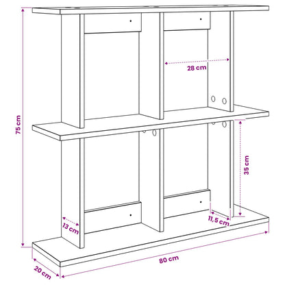 Wall Shelf Wall-Mounted Brown 80 x 20 x 75 cm Engineered Wood