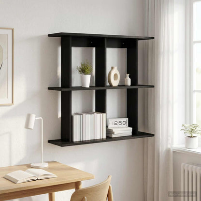Wall Shelf Wall-Mounted Black Oak 100 x 20 x 75 cm