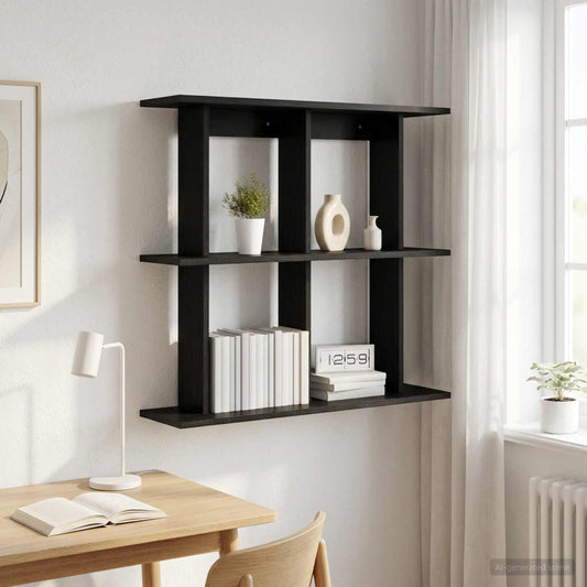 Wall Shelf Wall-Mounted Black Oak 100 x 20 x 75 cm