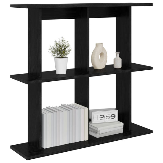 Wall Shelf Wall-Mounted Black 100 x 20 x 75 cm Engineered Wood
