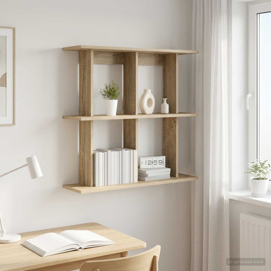 Wall Shelf Wall-Mounted Sonoma Oak 100 x 20 x 75 cm
