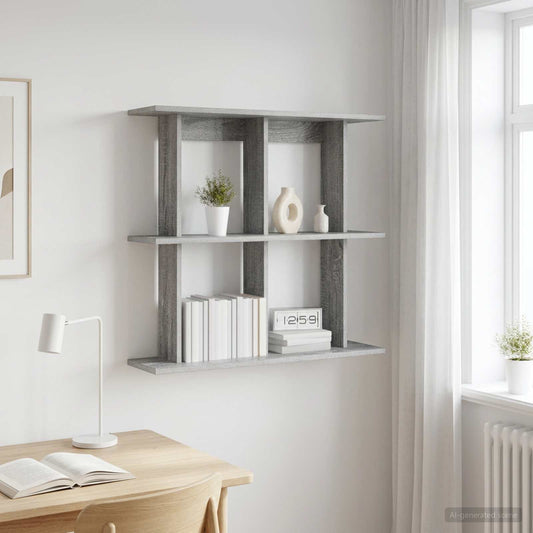 Wall Shelf Wall-Mounted Grey Sonoma 100 x 20 x 75 cm