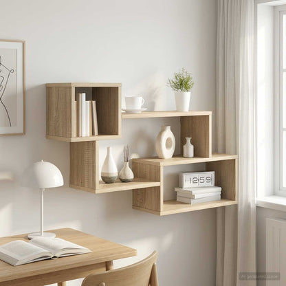 Floating Shelf Wall-Mounted Sonoma Oak 87 x 20 x 55 cm