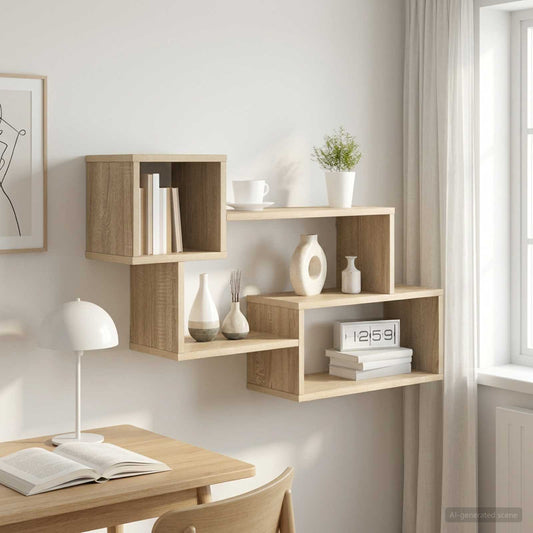 Floating Shelf Wall-Mounted Sonoma Oak 87 x 20 x 55 cm