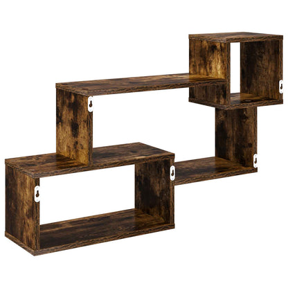 Floating Shelf Wall-Mounted Smoked Oak 87 x 20 x 55 cm