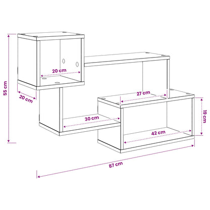 Floating Shelf Wall-Mounted Grey Sonoma 87 x 20 x 55 cm