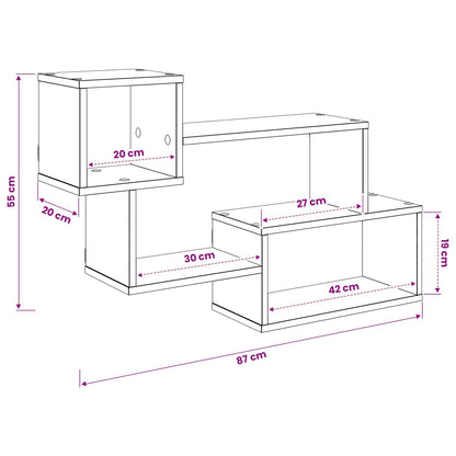 Floating Shelf Wall-Mounted Old Wood 87 x 20 x 55 cm