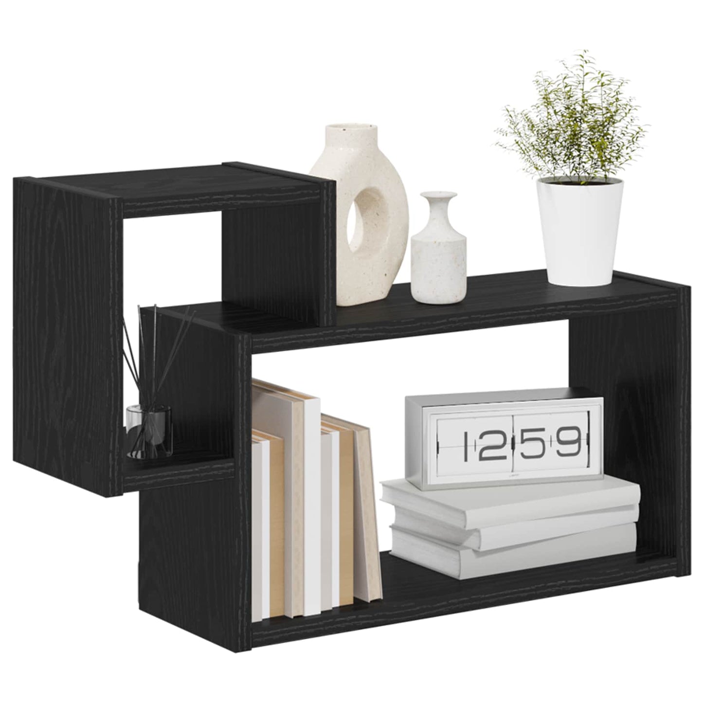 Wall Shelf Wall-Mounted Black Oak 55 x 15 x 35 cm