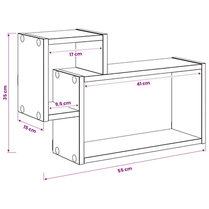 Wall Shelf Wall-Mounted Black Oak 55 x 15 x 35 cm