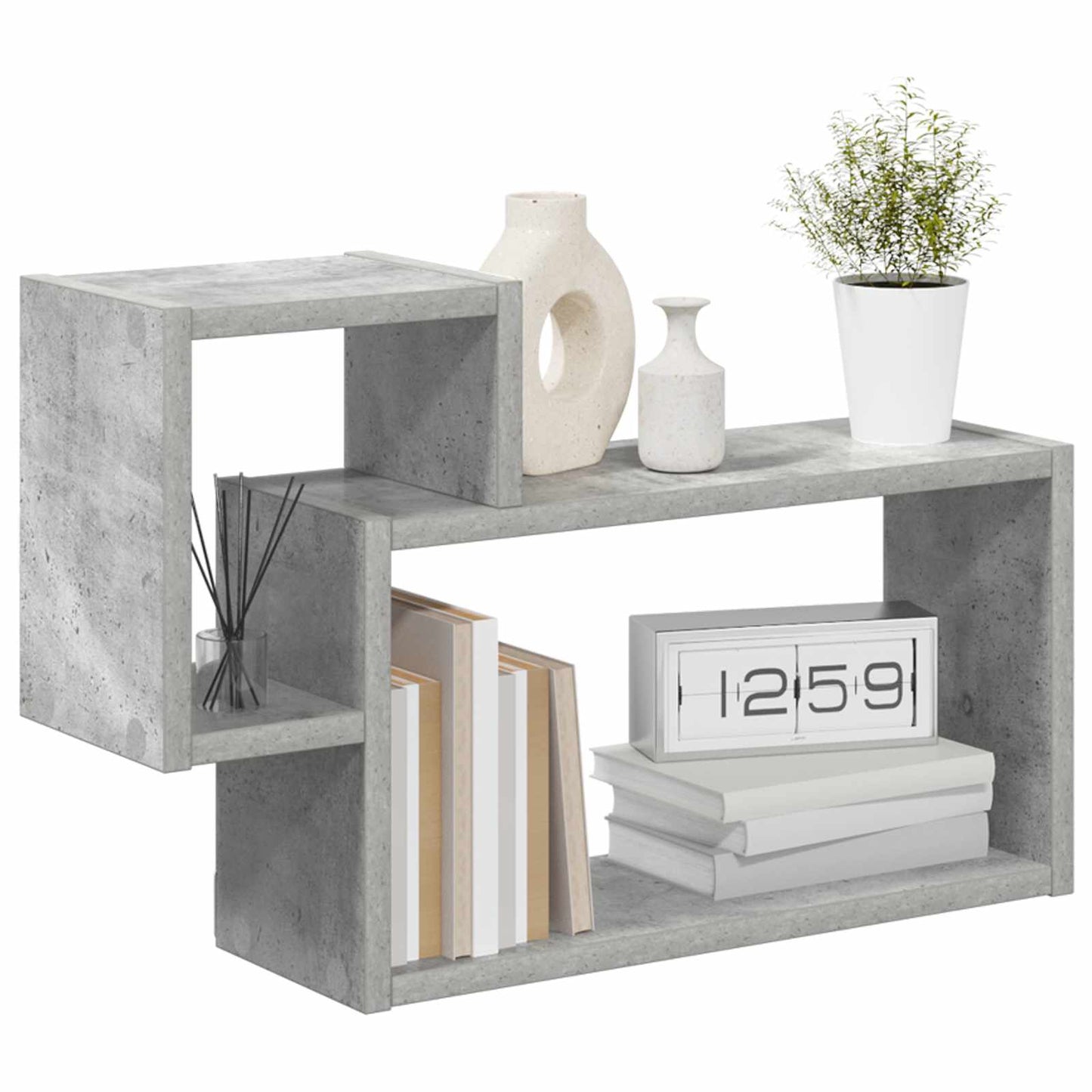 Wall Shelf Wall-Mounted Concrete Grey 55 x 15 x 35 cm
