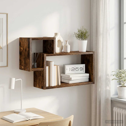 Wall Shelf Wall-Mounted Smoked Oak 55 x 15 x 35 cm