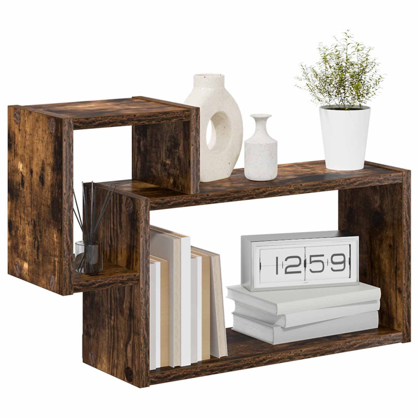Wall Shelf Wall-Mounted Smoked Oak 55 x 15 x 35 cm