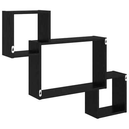Wall Shelf Wall-Mounted Black Oak 91.5 x 15 x 76 cm