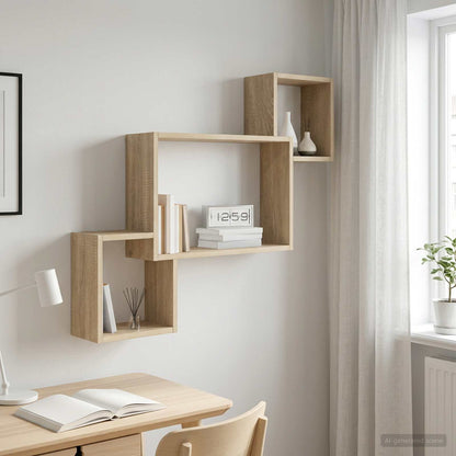 Wall Shelf Wall-Mounted Sonoma Oak 91.5 x 15 x 76 cm