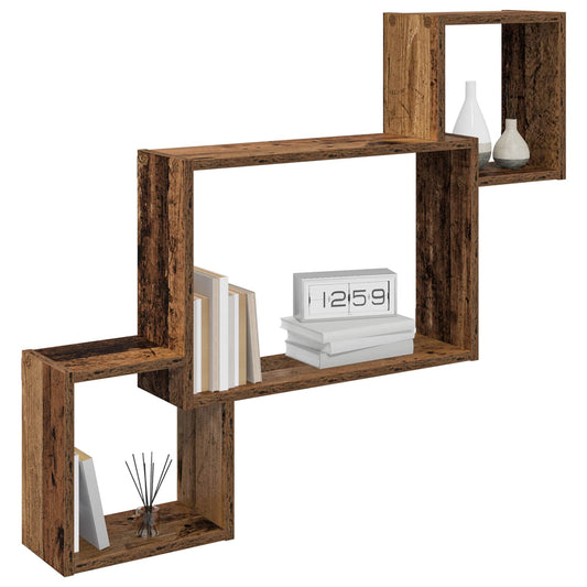 Wall Shelf Wall-Mounted Brown 91.5 x 15 x 76 cm Engineered Wood