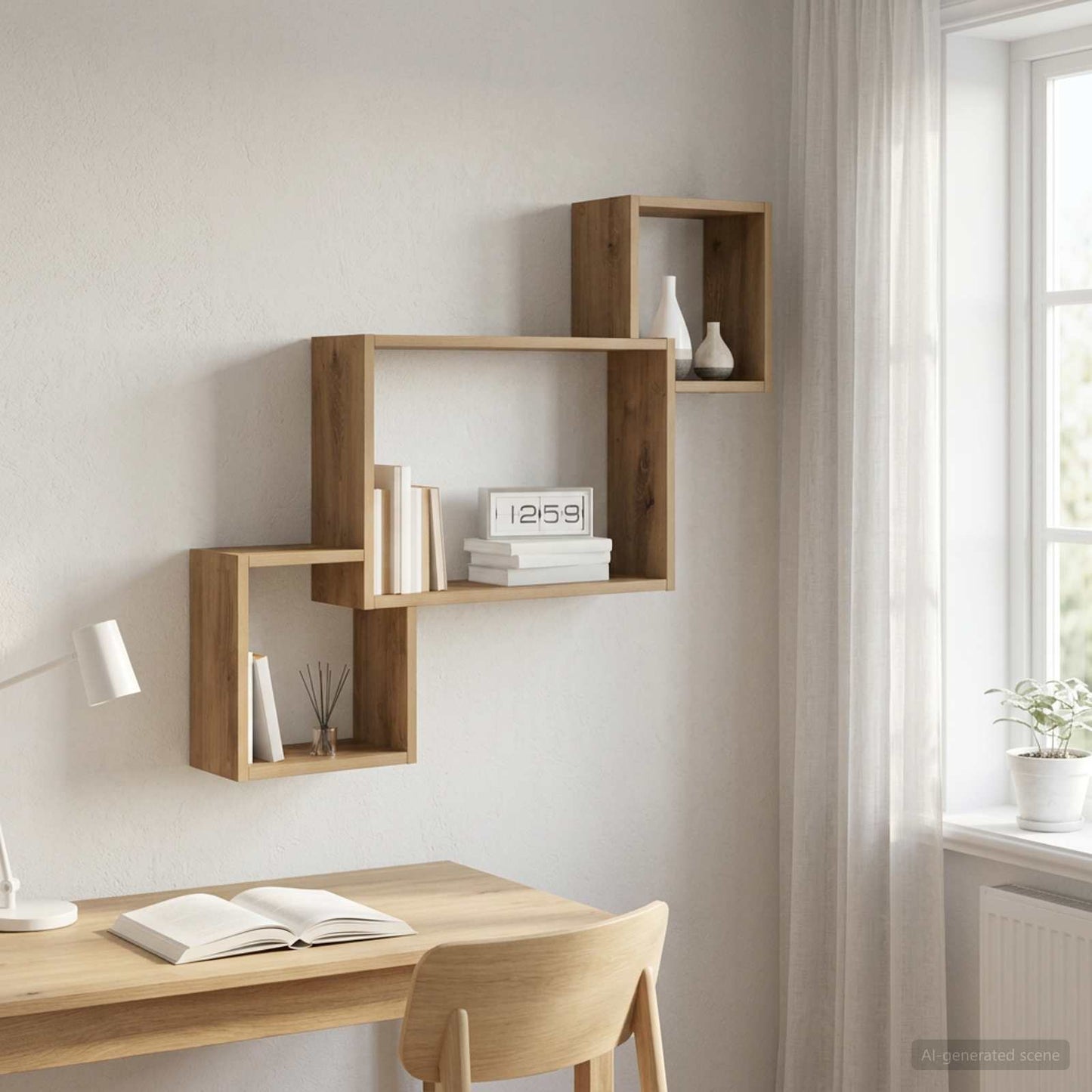 Wall Shelf Wall-Mounted Artisan Oak 91.5 x 15 x 76 cm