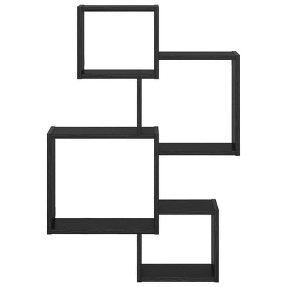 Wall Cube Shelves Wall-Mounted Black Oak 64 x 13.5 x 91.5 cm