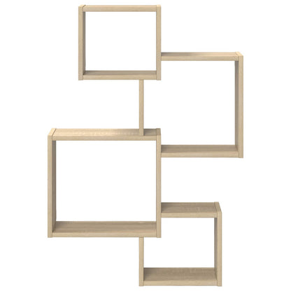 Wall Cube Shelves Wall-Mounted Sonoma Oak 64 x 13.5 x 91.5 cm