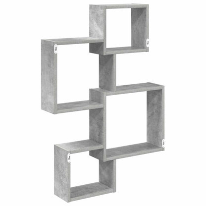 Wall Cube Shelves Wall-Mounted Concrete Grey Engineered Wood