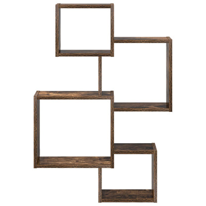 Wall Cube Shelves Wall-Mounted Smoked Oak 64 x 13.5 x 91.5 cm