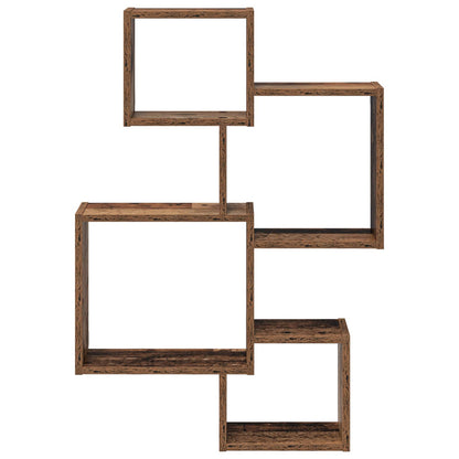 Wall Cube Shelves Wall-Mounted Old Wood 64 x 13.5 x 91.5 cm