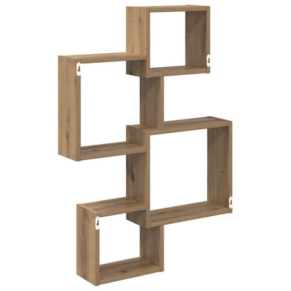 Wall Cube Shelves Wall-Mounted Artisan Oak 64 x 13.5 x 91.5 cm