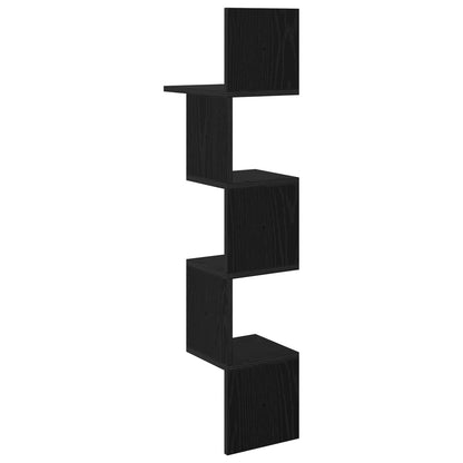 Wall Shelf Wall-Mounted Black Oak 32 x 21 x107 cm
