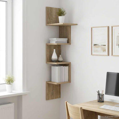 Wall Shelf Wall-Mounted Sonoma Oak 32 x 21 x107 cm