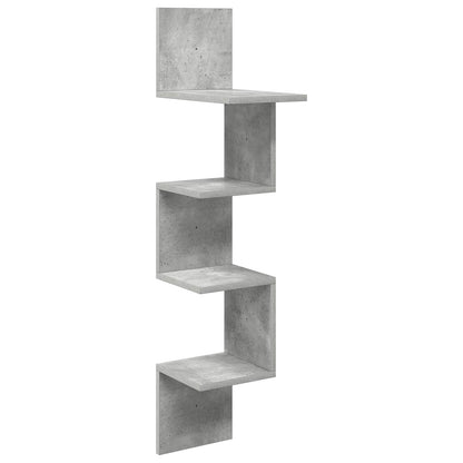 Wall Shelf Wall-Mounted Concrete Grey 32 x 21 x107 cm