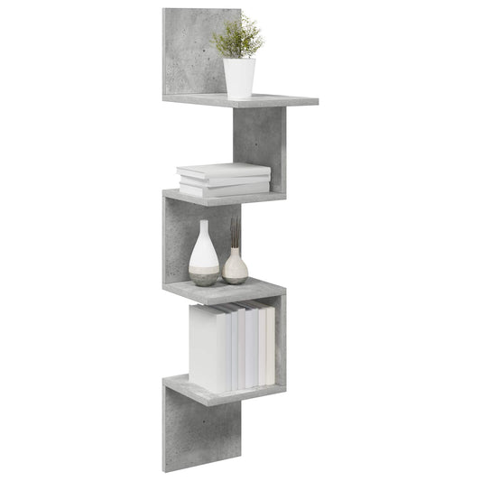 Wall Shelf Wall-Mounted Grey 32 x 21 x107 cm Engineered Wood