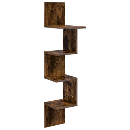 Wall Shelf Wall-Mounted Smoked Oak 32 x 21 x107 cm