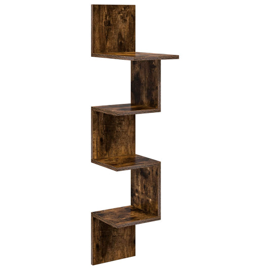 Wall Shelf Wall-Mounted Brown 32 x 21 x107 cm Engineered Wood