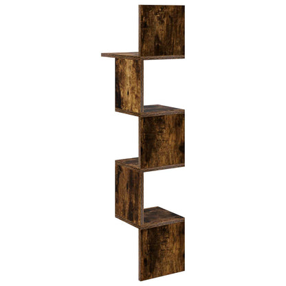 Wall Shelf Wall-Mounted Smoked Oak 32 x 21 x107 cm