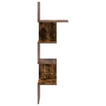 Wall Shelf Wall-Mounted Smoked Oak 32 x 21 x107 cm