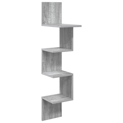 Wall Shelf Wall-Mounted Grey Sonoma 32 x 21 x107 cm