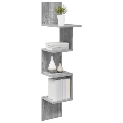 Wall Shelf Wall-Mounted Grey Sonoma 32 x 21 x107 cm