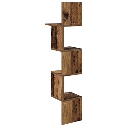 Wall Shelf Wall-Mounted Old Wood 32 x 21 x107 cm