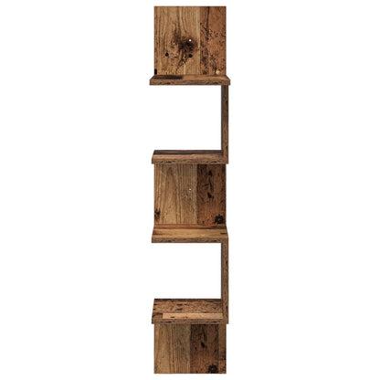 Wall Shelf Wall-Mounted Old Wood 32 x 21 x107 cm