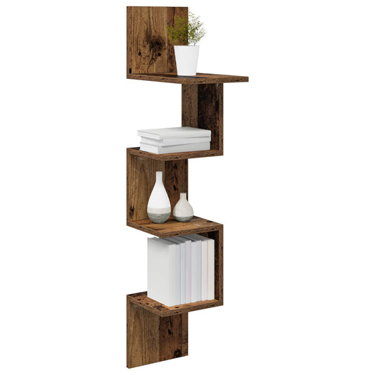 Wall Shelf Wall-Mounted Brown 32 x 21 x107 cm Engineered Wood